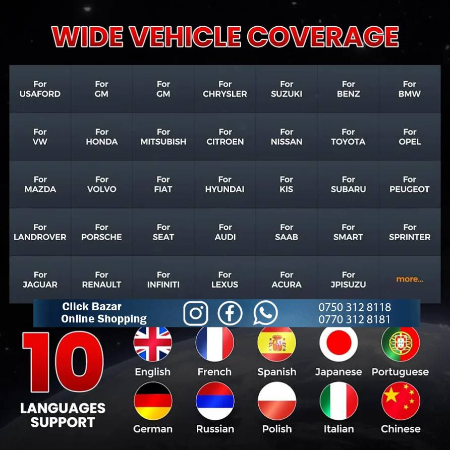 ئامێری دۆزینەوەی کێشەی ئۆتۆمبێل  
LAUNCH OBD2 Scanner Car Diagnostic Tool CRP123 V2.0 PLUS All System, ENG/ABS/SRS/EES/Dashboard/TPMS/AT Etc Code Reader Diagnostic Scanner for Cars

نرخی 145 هەزار 
🚗🛍📨
🚗گەیاندنمان هەیە بۆ هەموو پارێزگاکان
📥بۆ داواکردن نامە بنێرن یان پەیوەندی بکەن
نرخی گەیاندن 4000
   0750 3128118
   0770 3128181
  viber & whatsapp
-----
🚗يوجد توصيل جميع محافظات العراق
📥للطلب اتصل 
سعر توصیل 4000
   0750 3128118
   0770 3128181
  viber & whatsapp
-----

https://linktr.ee/clickbazar24
