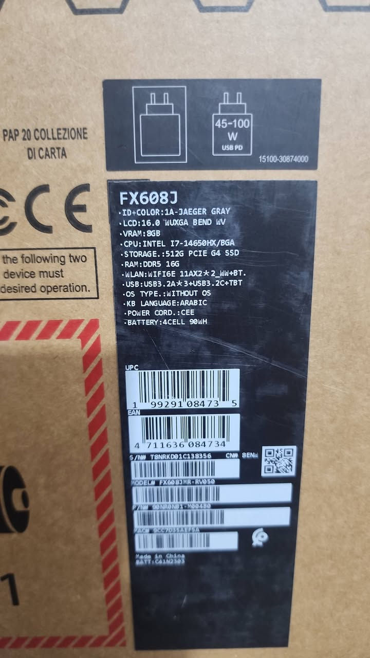 ASUS F16
CI7 GEN 14 HX
RAME 16G DDR 5
HARD 512SSD
MONITOR 16 IPS 165
RTX 5060 8G
ملاحظة مشحون فقط ثلاث مرات
السعر ١٨٥٠ مجال قليل


**إذا كنت صاحب هذا الإعلان وتريد حذفه لأي سبب، رجاءا أرسل رسالة إلى الدعم الفني**