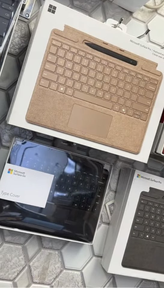 Microsoft surface pro.  💯
تتوفر جميع اكسسوارات مايكروسوفت  مع الأجهزة ايضاً. وباسعار مناسبة جداً 
Keyboard surface pro 11 💯
Keyboard Microsoft surface pro 10
Keyboard Microsoft surface pro 9
Keyboard Microsoft surface pro 8
Keyboard Microsoft surface pro 7
Keyboard Microsoft surface pro 6
Keyboard Microsoft surface pro 5
Keyboard Microsoft surface pro 4 💯
Pen Keyboard Microsoft surface pro
Pen slim 2 💯Microsoft surface pro
Keyboard X-8-9-10-11
And 3-4-5-6-7-7+
Type cover 💯
New selaed 
and used like new 
Keyboard + 💯
original 
slim. ⌨️⌨️⌨️
+✒️✒️original pen 
Case + class screen and charger …..
 💯تتوفر جميع اكسسوارات مايكروسوفت 
سيرفس كيبورد
 💯شاحنة سيرفس 
 قلم سيرفس 
 💯و وشاحن و case و
 حافظات سيرفس  
💯كفرات سيرفس
 …..
 للاستفسار والحجز التواصل مع الادارة على الواتساب أو الاتصال 
 ⬇
***********  💬☎
تتوفر خدمة توصيل لكل العراق

