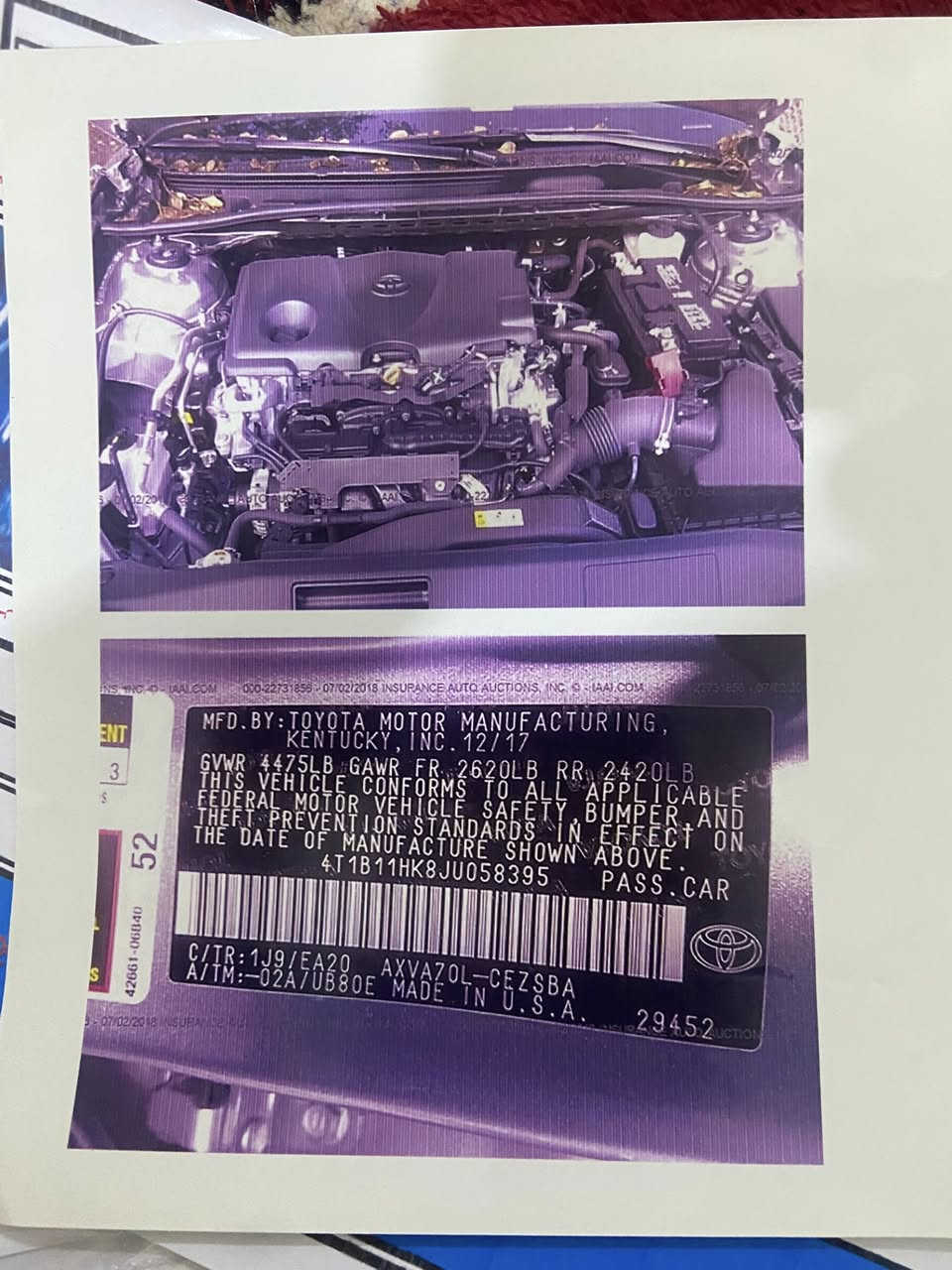 السلام عليكم Toyota كامري 2018 وارد أمريكي صور الحادث مرفقة بال منشور سيارة جديدة ماشيه 70الف￼ بدون ايرباك داخل جلد ويل 18 صدر كير مكينه مكفول كشن كهرباء سعر 200وبيه مجال مكان سياره ديالى بعقوبه الهاتف ***********
