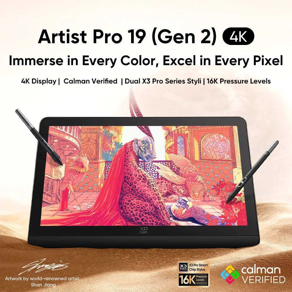 XPPen 4K UHD Artist Pro 19 Gen2 Drawing Tablet with Screen, 156% sRGB Graphic Tablet with 1.07 Billion Colors Anti-Glare Drawing Monitor with Dual 16384 Pen Pressure Stylus, Mini Keydial, 18.4" 

شاشة رسم من XPPen
موديل : Artist Pro 19 Gen2
حجم : 18.4 انش
بقوة : 16000 لومن 
دقة : 4K
ضغط القلم يصل الى 16384 درجة ضغط منوعة

السعر : 900 الف مع التوصيل


**إذا كنت صاحب هذا الإعلان وتريد حذفه لأي سبب، رجاءا أرسل رسالة إلى الدعم الفني**
