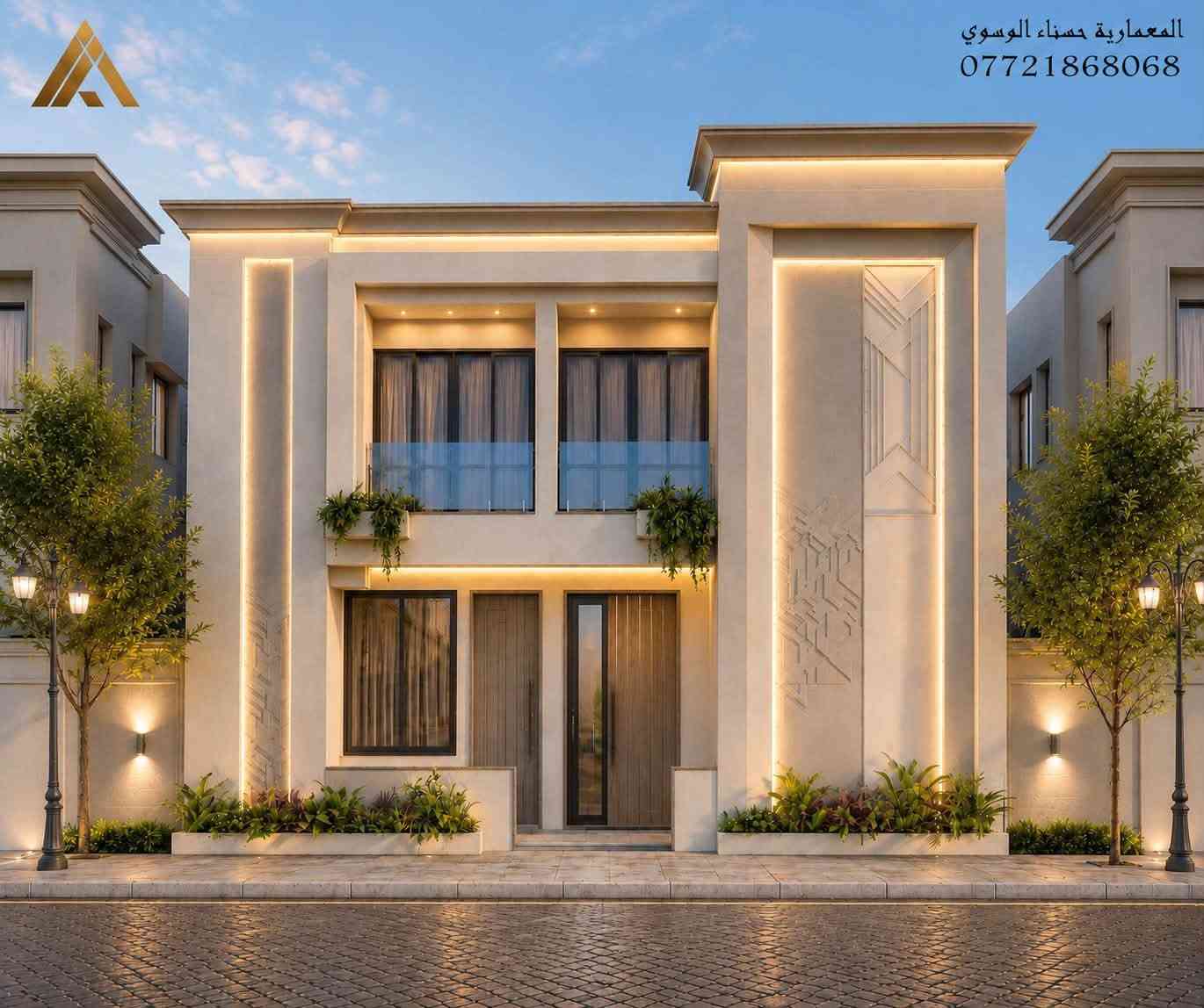 من أعمالي تصميم واجهة دار سكني
 في محافظة النجف الأشرف 

لطلب كافة التصاميم يسعدنا تواصلكم
 عبر واتساب : ***********

نقدم لكم مجموعة متكاملة من الخدمات :
-مخططات معمارية ثنائية وثلاثية الأبعاد
-مخططات ميكانيكية
-تصاميم داخلية
-تصاميم واجهات خارجية (نهارية وليلية)

نسعى دائماً لتقديم تصاميم تلبي احتياجاتكم
وتواكب أحدث الأساليب المعمارية
