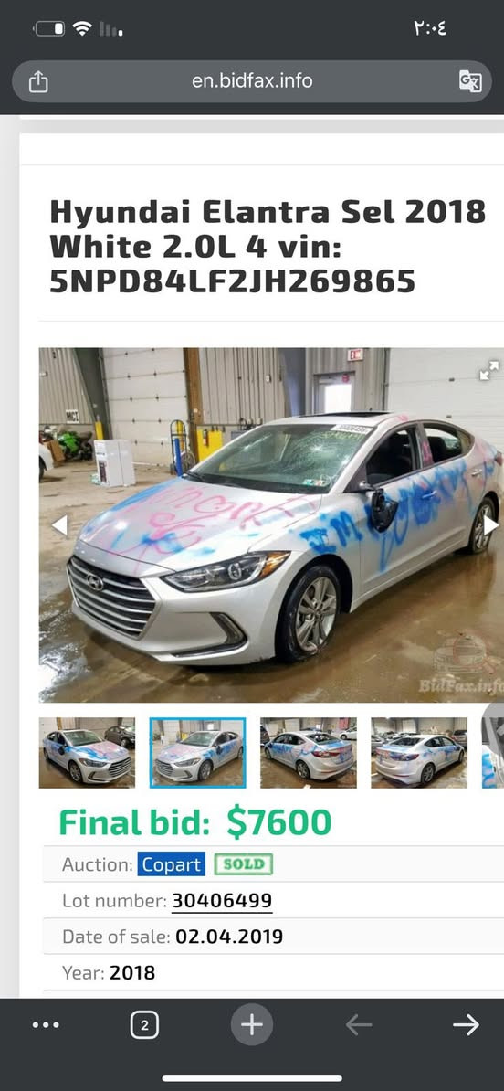 السلام عليكم الانترا ٢٠١٨ السيارة بدون حادث داخلة فقط تخريب السيارة فول للأخير كلشي مصفر كير مكينة كفالة عامة السيارة ليبل واحد سعرها133 مكاني بغداد ***********
