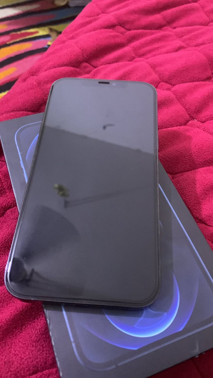 السلام عليكم
ايفون ١٢ برو ماكس شرق اوسط 
الجهاز كفاله عامهه من الزلغ و الجهاز وتر بروف
كامل ملحقاته كيبل اصلي و كارتونه الاصليه
للاستفسار *********** واتساب فقط
