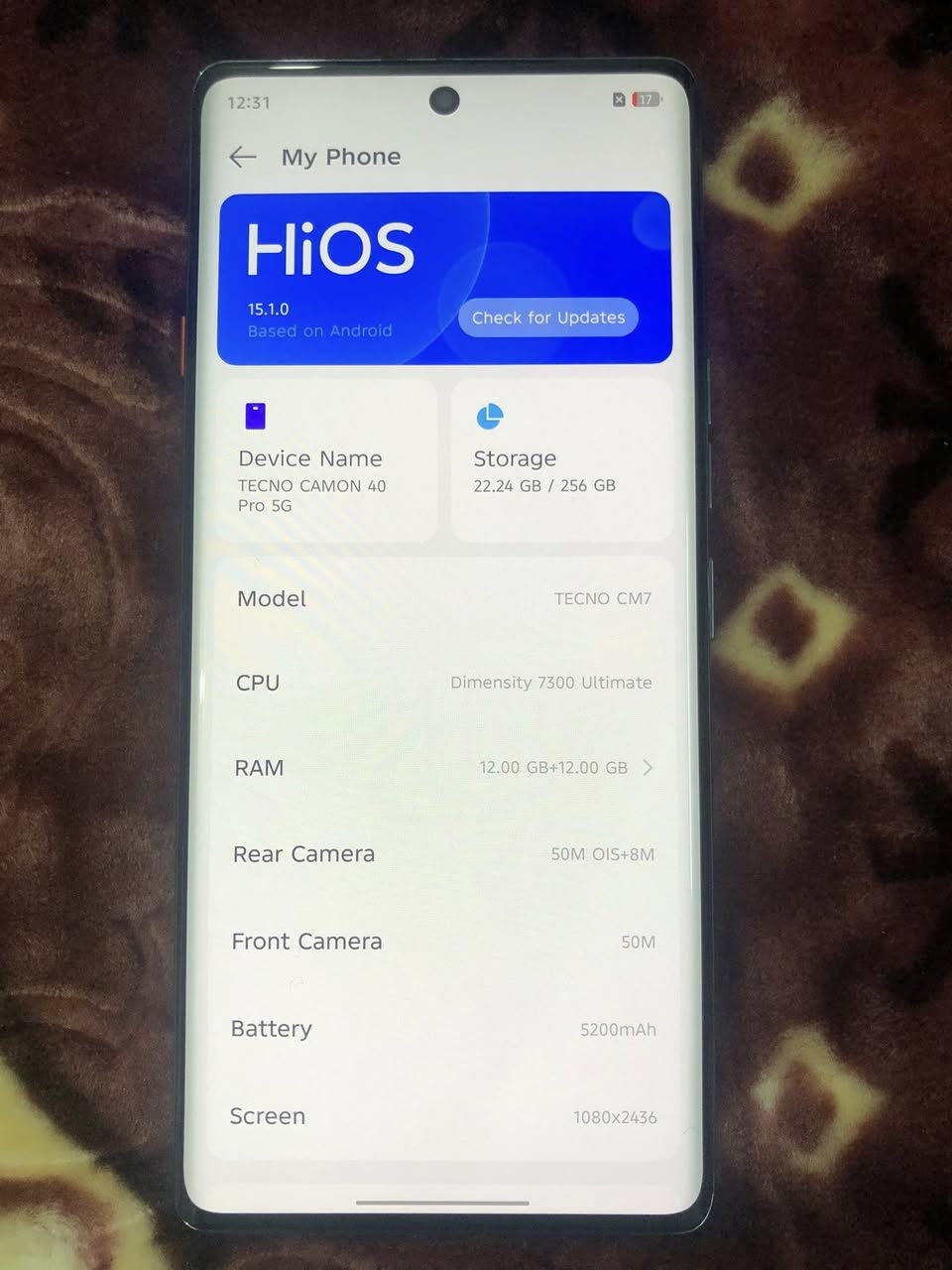 سلام علێکم
بۆ فرۆشتن  TECNO CAMON 40 PRO 5g✅
موبایلەکە خاوێنە زۆر کەم ئیشی کردوە بەشەرتی ناو ئاو ئەیفرۆشم پاتری 5200 ma زاکیرە 256 gb شاشەی 144 Hz و Ram12+12 یە کامێڕەی  50 mp بۆ نرخ نامە بنێرە شوێن ڕانیە  *********** ئەدمین ❤️
