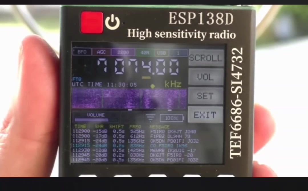 فك تشفير  FT8 و FT4 و CW و RTTY  
يجب ضبط ساعة الراديو 
على التوقيت الدولي المنسق UTC


**إذا كنت صاحب هذا الإعلان وتريد حذفه لأي سبب، رجاءا أرسل رسالة إلى الدعم الفني**
