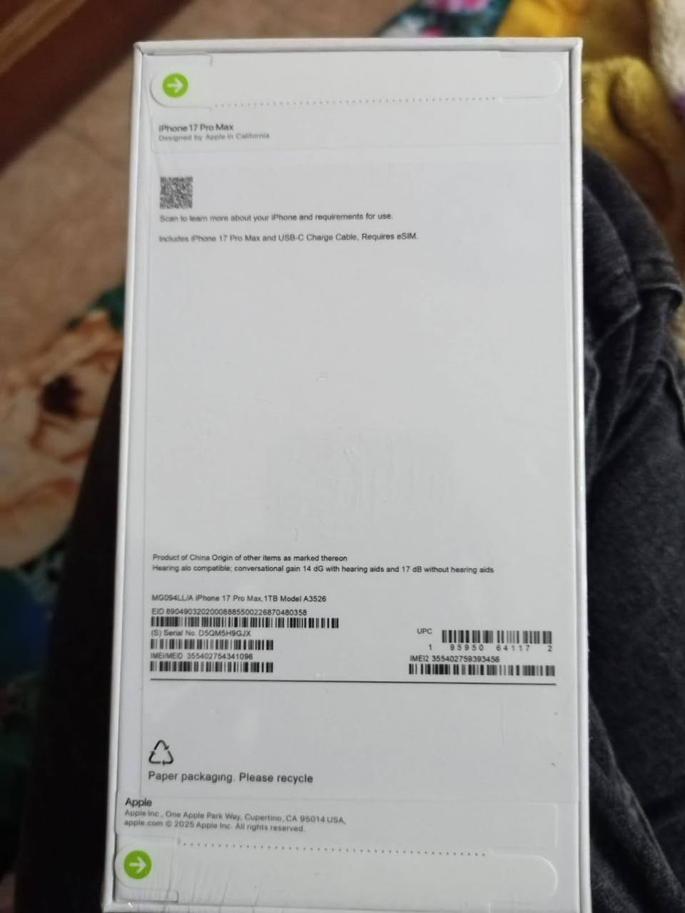 ١٧ برو ماكس مقلد تايوان اصلي جديد كسر كارتونه
الستفسار تصل بلرقم ‏‪***********‬‏بطاريه 100
ذاكره 1T
جهاز طبق الاصل ايفون ١٧
