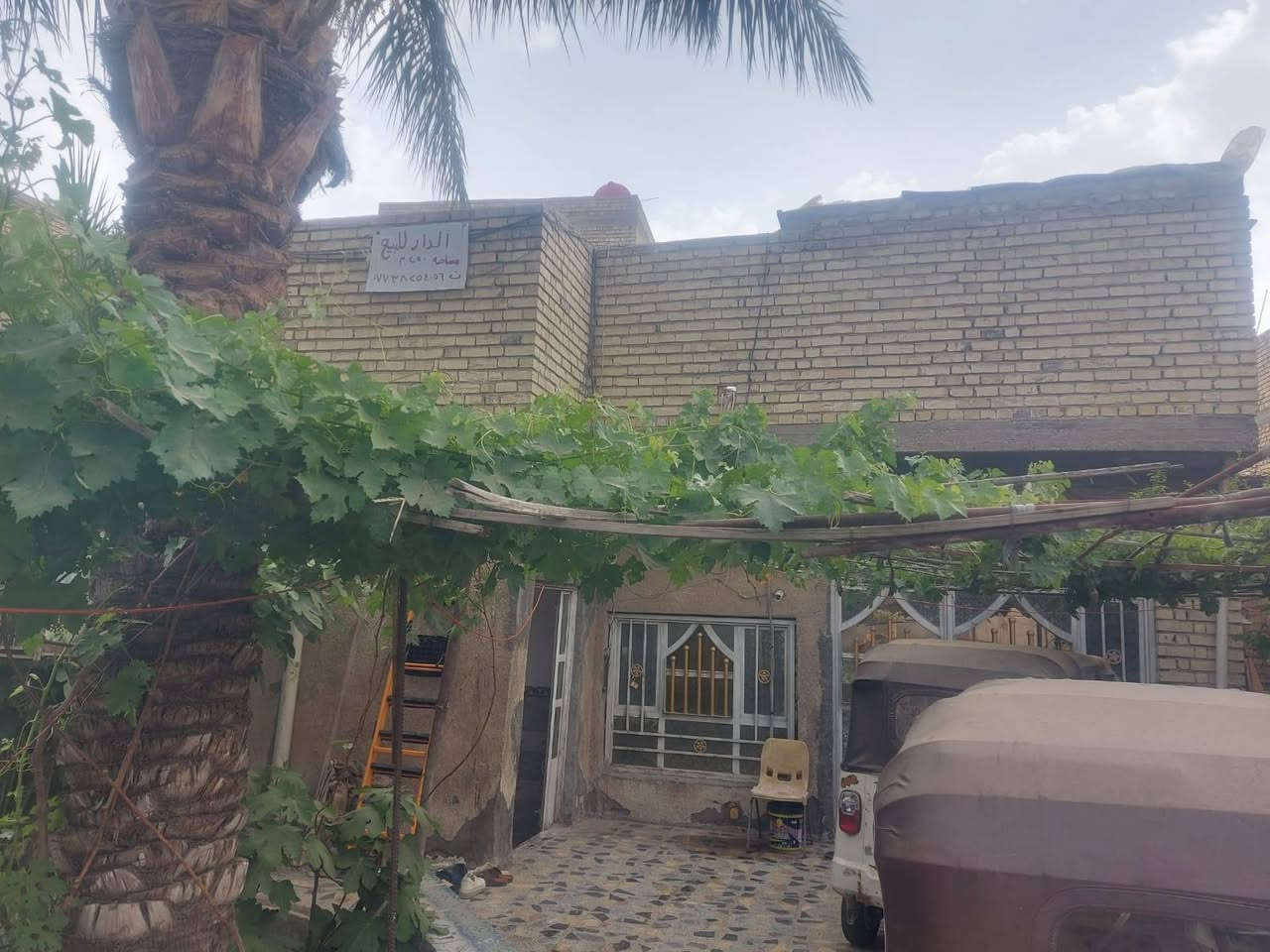 دار للبيع مساحة ٢٥٠ م واجهة ٥ ،١٢ م ونزال ٢٠ م زراعي سند ٢٥ باسمي من التسجيل العقاري بغداد حي السفير مقابل سكلة ابو جمال مكونه من ٢ غرف وصالة  واستقبال ومطبخ وحمام وكراج  كبير وحديقة مثمرة تغطي كل المساحة الخارجية وصحيات خارجية أرضية البيت كرانيت درجة أولى   ثلاث خطوط ماء . خابط واسالة ،كهرباء وتبليط ومجاري . يصلح ان يقسم دارين .اتصل  ***********
