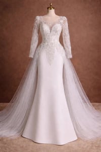 فستان عقد ابيض بينصل مع اكستنشن وافنت ملكي  لكي تتميزين بااجمل واحدث ا...