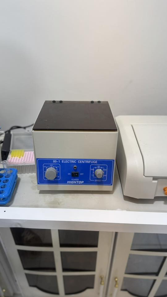 جهاز سبكترو
جهاز كلوفر A1c
جهاز سنترفيوج 
جهاز cbc bc10
مجهر 
التواصل رقم ***********
