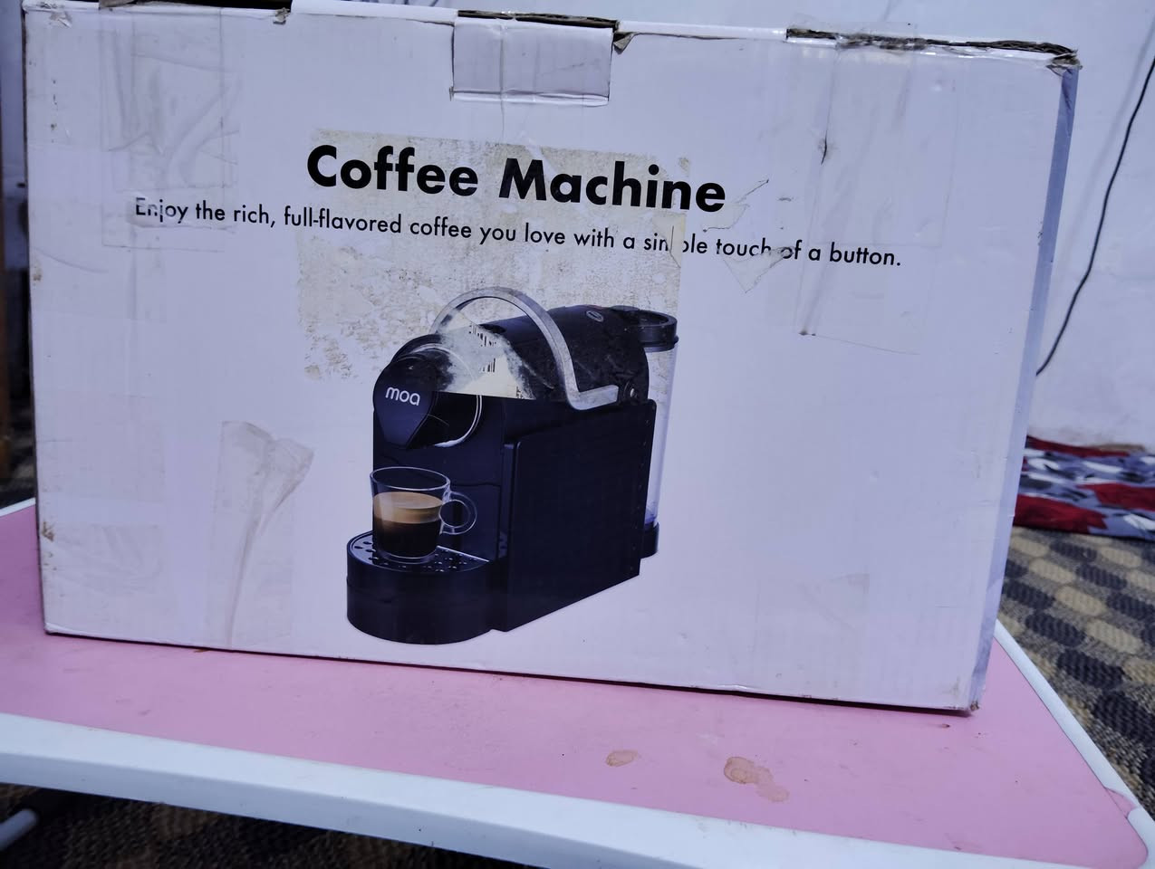 مكينة كبسولة نسبريسو جديدة غير مستخدمة بالصندوك ..
فيها مشكلة كهربائية اعتقد فيوز أو بالكارت ..
وكسر بسيط أسفل خزان الماء غير مؤثر ..
البيع هكذا علموجود ..


**إذا كنت صاحب هذا الإعلان وتريد حذفه لأي سبب، رجاءا أرسل رسالة إلى الدعم الفني**