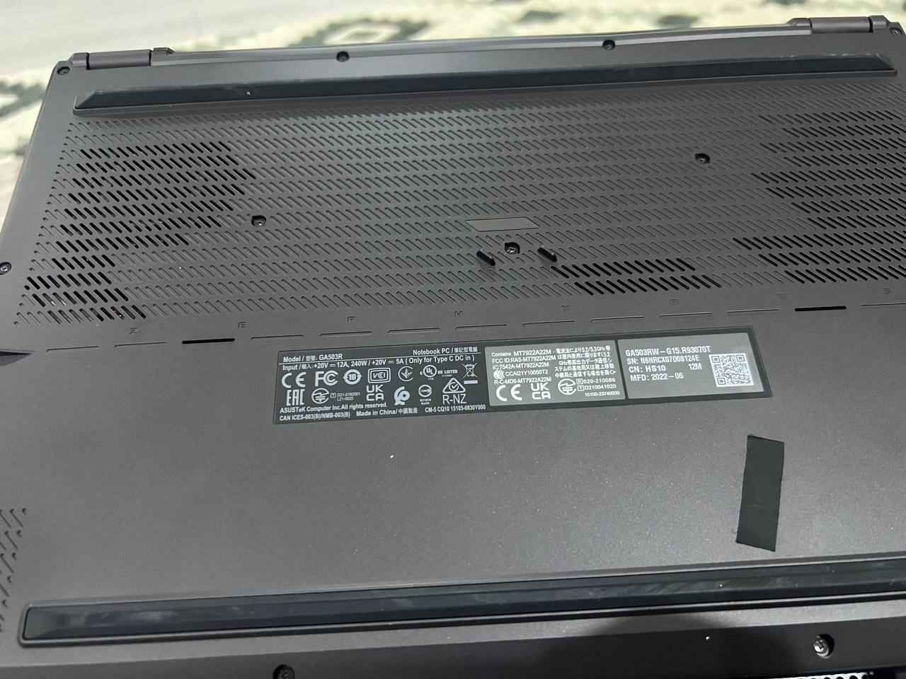 ASUS ROG ZEPHYRUS G15
GPU: Rtx 3070Ti 120watt
AMD Ryzen 9 6900HS (8cores 16 threads)
Ram: 16gb DDR5 4800MT/s(dual channel)
Hard:  256Gb Nvme SK hynix + 1TB Ssd nvme  WDC
Screen: QHD 2K 165Hz
Keyboard RGB
Original charger 240watt included 
بەگشتی لاپتۆپێکی بێ کێشەیە و شوختی نییە
تکایە سەیری تەواوی وێنەکان بکە ئەگەر بەدڵتە و بەکەڵکی بەڕێزتان دێت نامە بنێرن. لەگەڵ ڕێزم
نرخی ئەم بەرهەمە:
١٫٣٠٠٫٠٠٠ دینار أربيل, العراق


**إذا كنت صاحب هذا الإعلان وتريد حذفه لأي سبب، رجاءا أرسل رسالة إلى الدعم الفني**