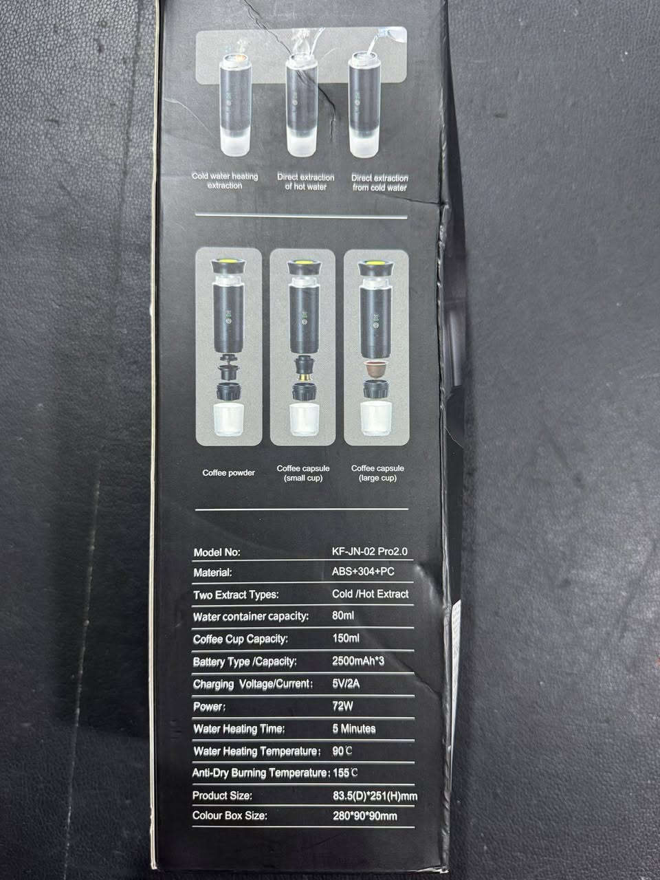 ماكينة إسبريسو محمولة (Portable Espresso Machine) 
تعمل ببطارية قابلة للشحن وتوفر ميزات متعددة لتحضير القهوة أثناء التنقل.
اي استفسار خاص 
قطع امزون


**إذا كنت صاحب هذا الإعلان وتريد حذفه لأي سبب، رجاءا أرسل رسالة إلى الدعم الفني**