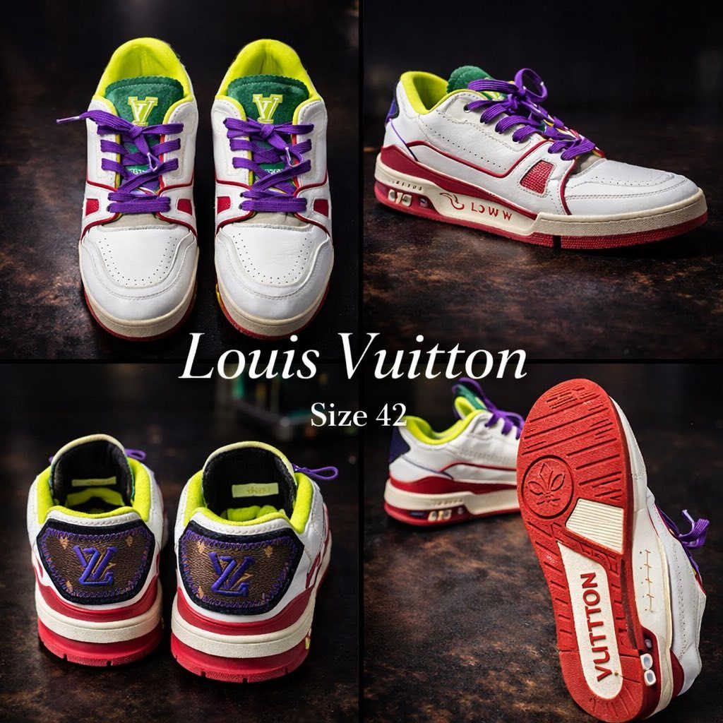 ✨ حذاء Louis Vuitton الأصلي ✨

حذاء فاخر من ماركة Louis Vuitton بتصميم أنيق ورياضي مناسب للاستخدام اليومي وللإطلالات المميزة.

🔹 الماركة: Louis Vuitton
🔹 القياسات مذكوره بالمنشور 
🔹 الصناعة: Made in Italy 🇮🇹
🔹 الحالة: ممتازة كما موضح بالصور
🔹 تصميم فاخر مع شعار LV المميز

تابع كل ماهو جديد ومميز ونادر
توصيل موجود 🚚
📩 للاستفسار أو الشراء مراسلة الصفحة

#


**إذا كنت صاحب هذا الإعلان وتريد حذفه لأي سبب، رجاءا أرسل رسالة إلى الدعم الفني**