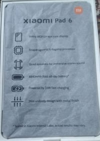 ايباد شاومي باد 6 مواصفات ،256GB, 16RAM, بطارية 8840، شاحن 33W شاشه 14...