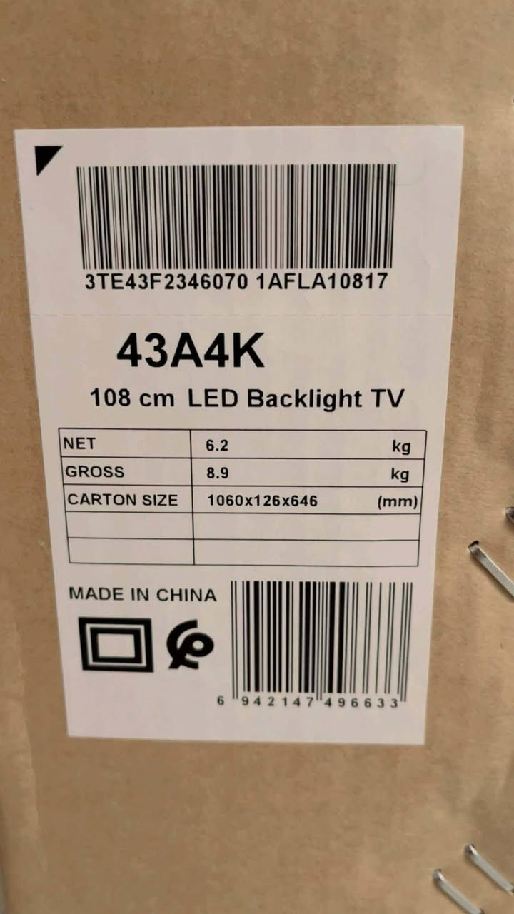 يلازمه للبيع سمارت حجم 43 السعر 250
*********** 
مكاني الصابيات قرب جسر دوار
