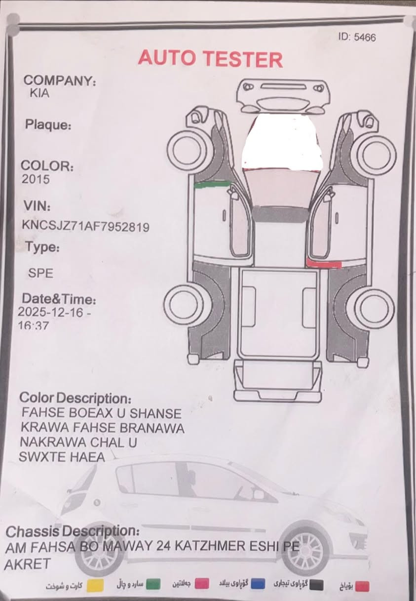 سلاو هاوڕێیانی خۆشەویست
کیای دووتەنی بۆ فڕۆشتن زۆر باک و خاوێنە بێ کێشەیە دینارێک مەسروفی تیانییە 
مۆدیل:2015 
رەقەم :سلێمانی 
بۆ زانیاری زیاتر بەیوەندی بکە 
*********** 
***********
