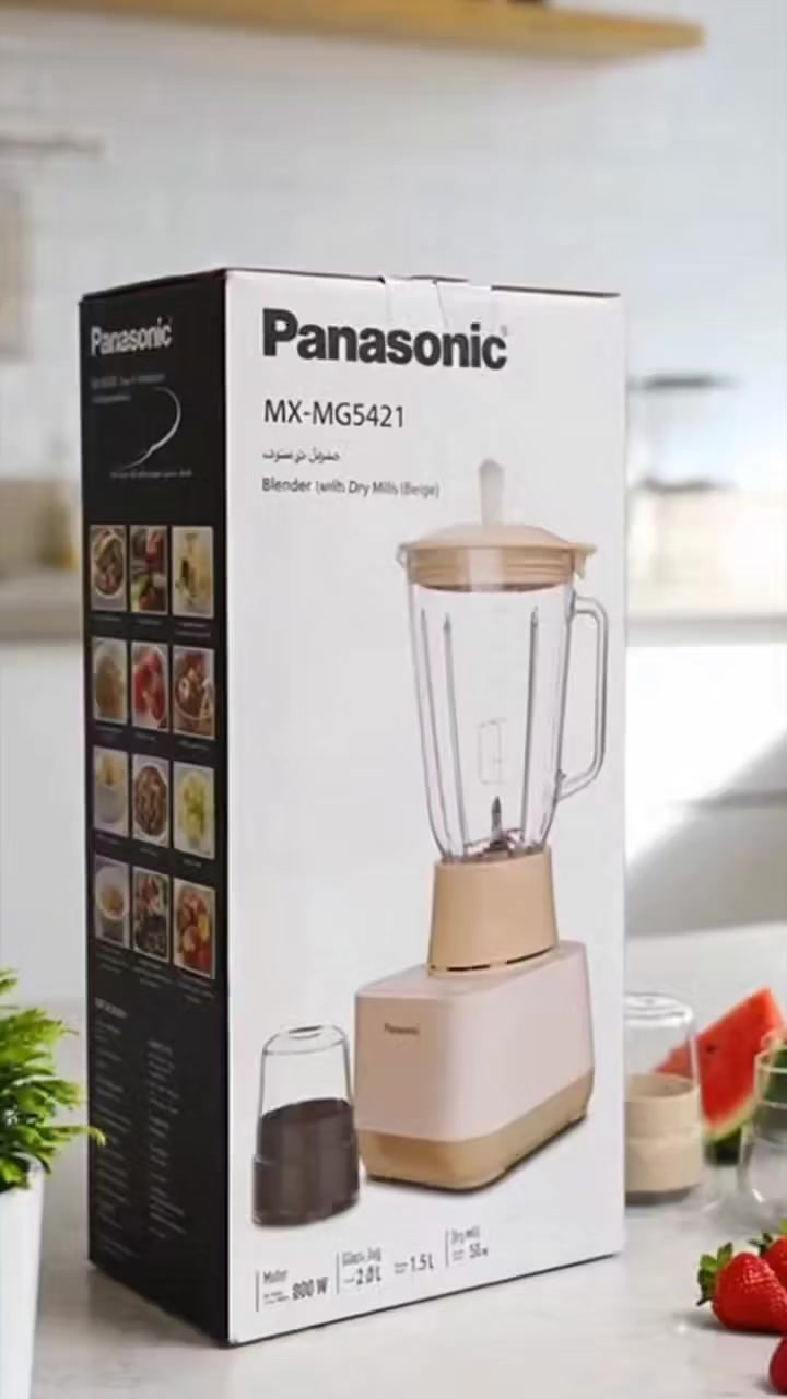 خلاط باناسونيك موديل(5421) 2 لتر
يوفر الخلاط MX-MG5421 الاستمتاع بوجبة صحية منزلية الصنع، ووصفات ومشروبات مع الأطفال. بفضل الشفرات المتينة والدوران القوي، يمكنك بسهولة صنع حلويات الفواكه الباردة ومرطبات الخضار والفواكه الصحية.
السعر120الف توصيل  لكافة محافظات 
 للحجز أو الاستفسار، راسلنا على 
 واتساب 7780400256


**إذا كنت صاحب هذا الإعلان وتريد حذفه لأي سبب، رجاءا أرسل رسالة إلى الدعم الفني**