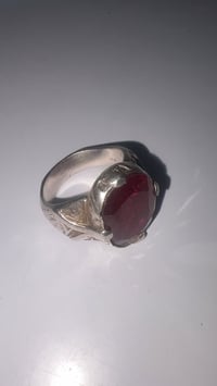 محبس فضة • ختم ٩٢٥ • ياقوت باريسي