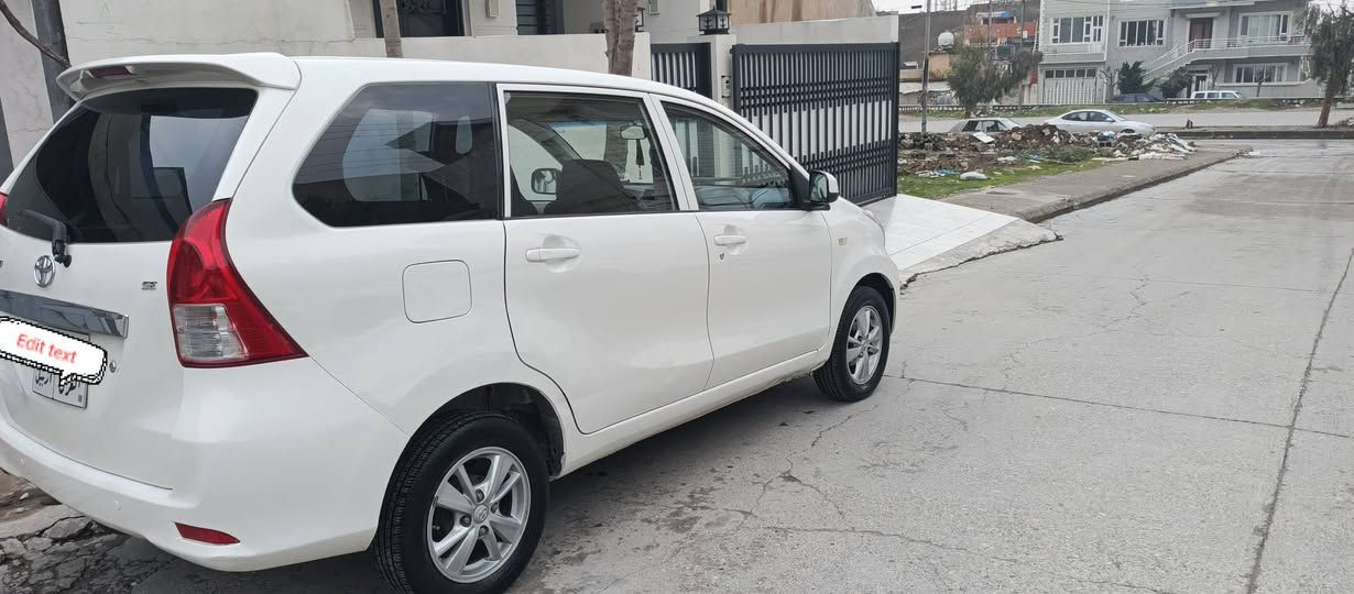 تویۆتا افانزا مۆدیل 2015 
گێر و مەکینە بەشەرت دوو پارچەی بۆیاغە بۆنید و جاملغ ، سێ ریز کوشن
*********** رانية, السليمانية
