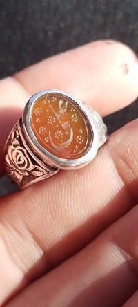 محبس عقيق يماني • قياس ٢١ • فضة ثقيلة