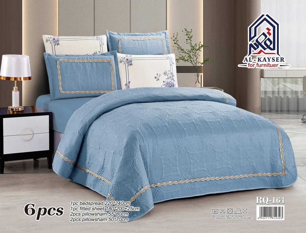 عرض خاص🔥 

غطوه مقرنص نفرين 6 قطع قماش قطني همايون صيفي بارد 

قياس الغطوه( 220x240)
شرشف لاستيك(180x200+30)
وجه مخده عدد 4 (50x70)

السعر( 35)✅
——————————————————

لحجز او الاستفسار مراسلة الصفحه او الاتصال على الرقم 
متوفر واتساب✅(***********)
متوفر توصيل بغداد5 ✅وجميع المحافظات 5 ✅
