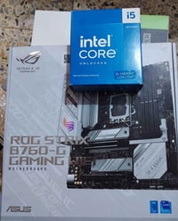 مذر بورد rog strix b760-g gaming wifi ddr5 cpu core i5 14600kf نضافة 1...