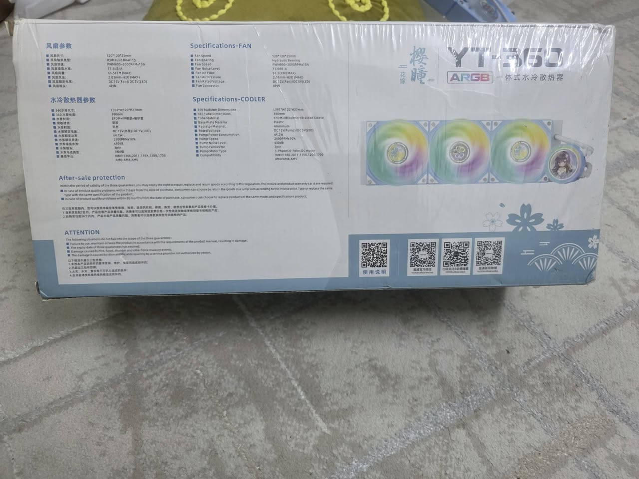 مبرد مائي ماركة جديد لوك Yeston YT 360 ARGB
القطعة اصلية امزون 
السعر 75 الف
توصيل متوفر


**إذا كنت صاحب هذا الإعلان وتريد حذفه لأي سبب، رجاءا أرسل رسالة إلى الدعم الفني**