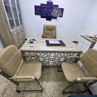 اثاث مكتب كامل للبيع مستخدم قليل نضافه 90‎%‎ ميز مكتبي  مكتبة ثلاث ابو...