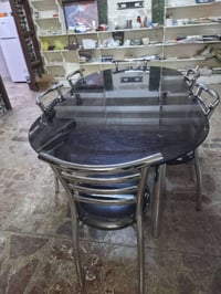 ميز طعام • كراسي 6 • المنيوم