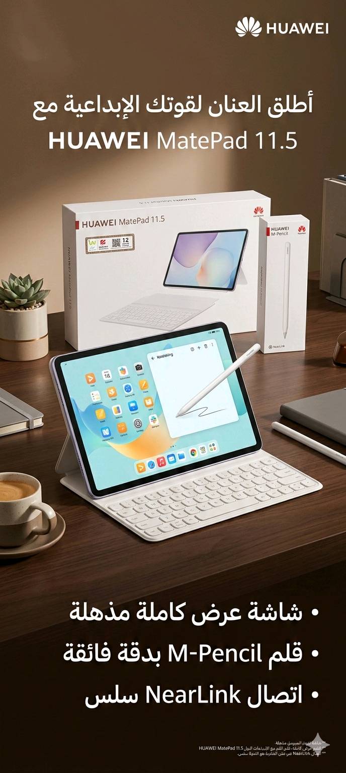 للبيع جهاز
Huawei MatePad 11.5 paper mat edition 2025
وياه قلم Huawei M-Pencil + كيبورد 
الجهاز استخدام خفيف جداً ( كسر كارتون )
نظافة 99%
مناسب للدراسة
مناسب للمدرسين
أداء عالي في الألعاب (90 فريم ببجي )
مناسب للرسم وتدوين الملاحظات
الشاشة كبيرة وواضحة ، أداء سريع ، القلم يشتغل بكفاءة عالية
السعر 410 ألف دينار عراقي
بيه مجال للتفاوض للجادين
إذا ناوي تشتري جهاز يخدمك فترة طويلة
هذا خيار مناسب إلك
للتواصل خاص ***********