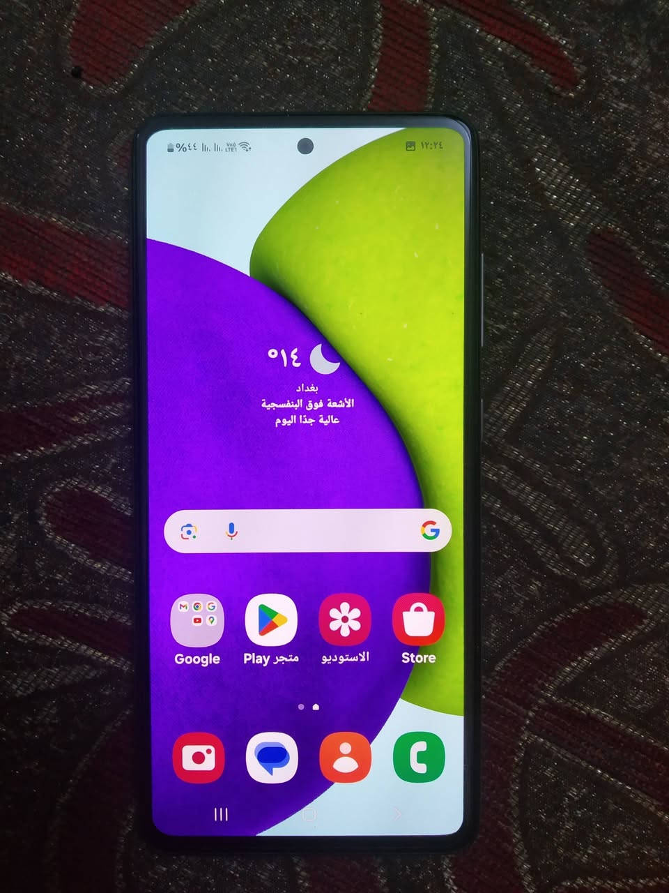 سامسونك a52 ذاكره 256\8 شاشه سوبر امولد بصمه بالشاشه تردد 120 صوت ستريوه مكفول للبيع 150 قفل ويرهم امراوس *********** موجود وات ساب
