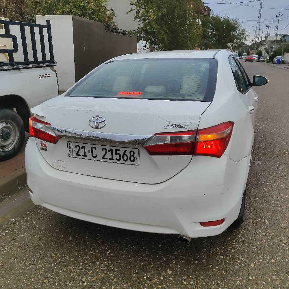 السلام علیکم   Toyota Corolla se 2015 سەیارەکە 6 پارچەی هەیە سەقفو شانی  بەشەرت  بەڵام من بەحیزام ئەیفڕۆشم     شەرت تەحویل غەرامە  بڕاوە وەرگەراو  سەنەوی تازەیە بیتاقەی بەنزینی هەیە   گێرو مەکینەی  بێ عەیبە  فول مواسەفات بەس سلایت نیە  سعر  بەلاش 98 
*********** 
*********** كركوك, العراق
