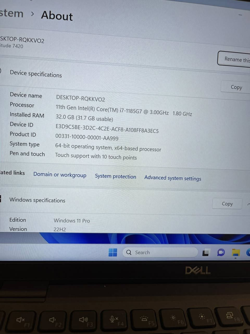 Dell latitude 7420
Core 7
Gen 11
Ram 32 Gb
Hard=256 ssd
FHD=14”
1920*1080
شاشه لمس
السعر =٤٨٠ الف 
اسعار خاصه لاصحاب المكاتب 
***********
