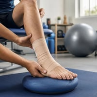 🦶✨ بعد تمزق أربطة الكاحل، العلاج الطبيعي هو الخطوة الأهم للعودة للحركة...
