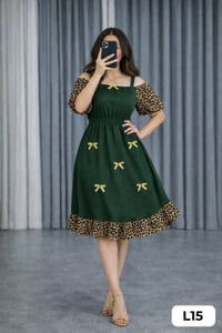 فستان قصير • قماش كريشة • فري سايز ٨٠كغ