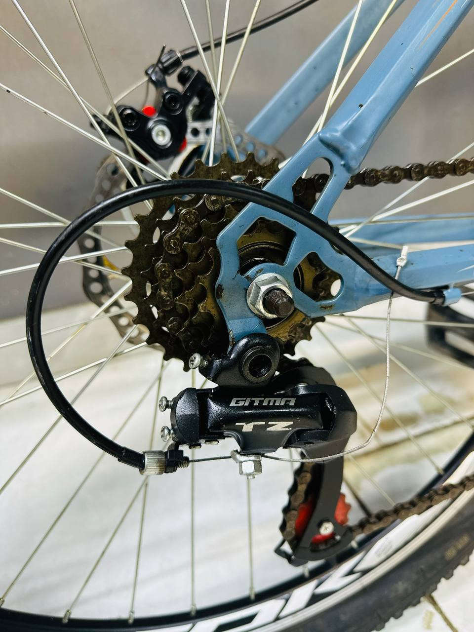دراجه ماركه GITMA غني عن التعريف الحجم 26 المعدن المنيوم دبل امامي فتح قفل سستم شيمانو3/7
بريكات هيدروليك تكترو دراجه كلها بلادي عل وضع شركه 
نضافه 100/95 السعر 150 بيها مجال قليل للاستفسار ***********واتس اب العنوان  بغداد / الشعلة
