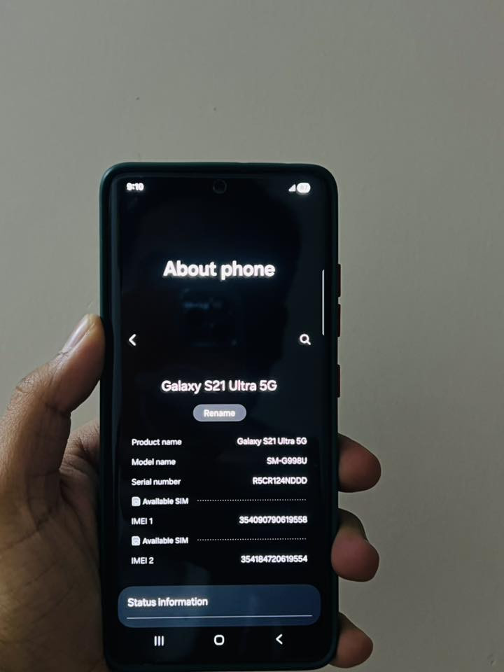 السلام عليكم
متوفر✅
النوع/سامسونج
الطراز/S21Ultra
ذاكزه/256
بطاريه/91/100
قطع التبديل /0
اعطال/كامرات اماميه خلفيه فقط حمه اثناء التحديث او توقفن
الجهاز /يفيد استخدام يومي اتصال فرمت حدث العالب 90فريم بكل سلاسه
سعر الجهاز /125
موقع📍/ناصريه مركز قرب جامعه العين بشارع النص
للاستفسار اتصال واتساب 📱 
***********
