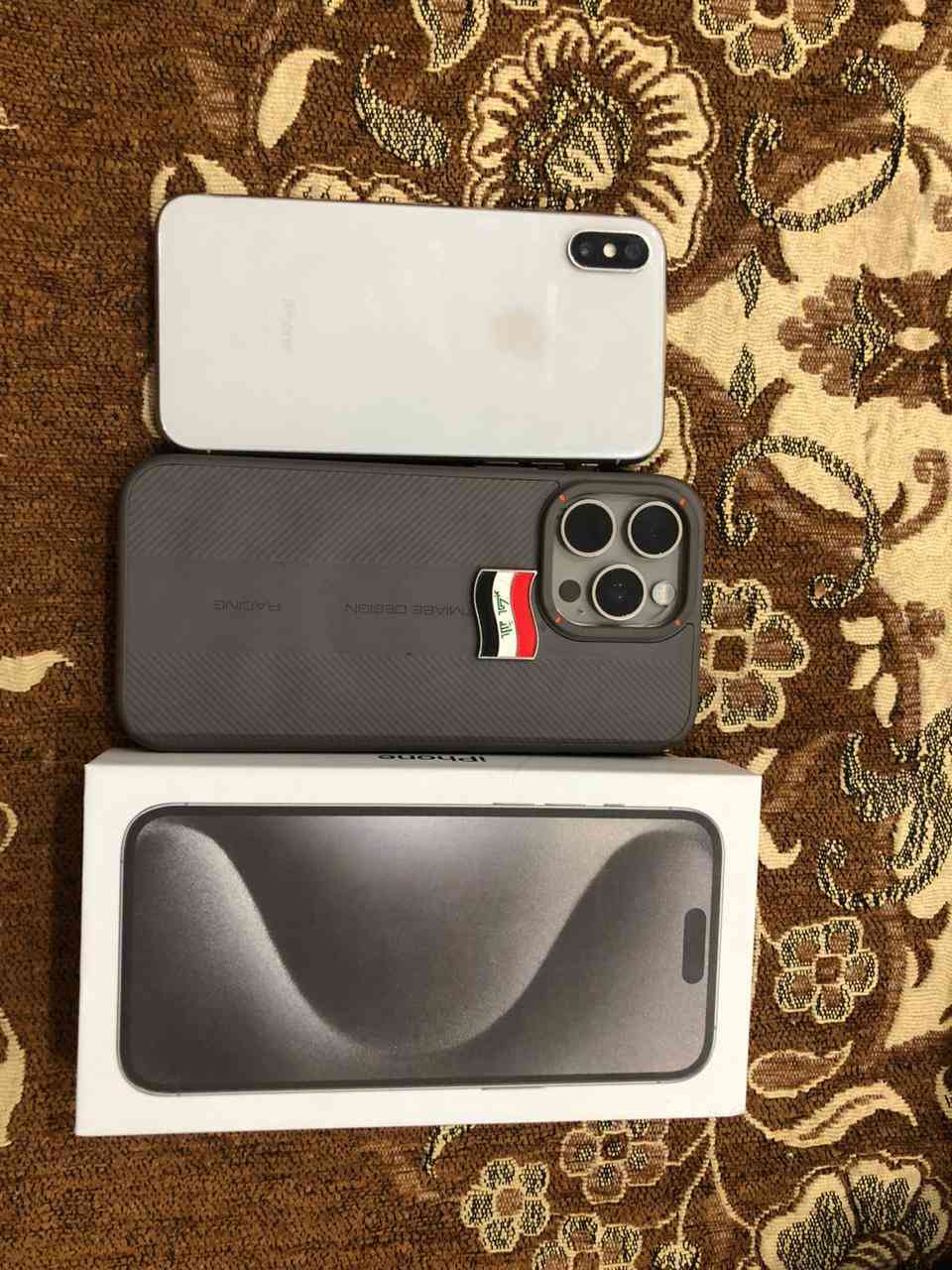 الاول 15برو ماكس 🔥
كامل ملحقات فيس ايدي شغال كامل مكمل ذاكره  256بطاريه86بلادي فقط بيه نقطه بل شاشه مماثره عل لمس وظر بيه فطور جهاز بلادي 
الثاني اكس 🔥 جهاز بلادي ذاكره 64بطاريه بلادي وكله بلادي حديد ولا زلغ جديد 
الثالث اكس جديد ولا زلغ فقط طفه فجائه مدري ليش بس هم جديد واا زلغ 
للمراوس فقط للتواصل رقم ***********
