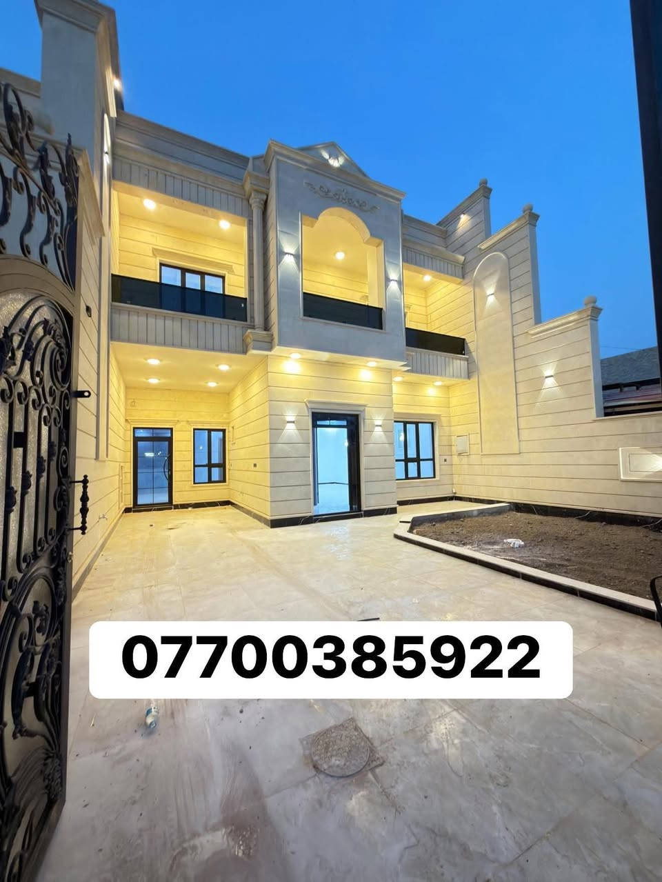 🏡 دار للبيع زيرو في تكريت – القادسية / حي الضباط
📍 الموقع: تكريت – القادسية – حي الضباط

📐 المساحة: 300 متر مربع

↔️ الواجهة: 10 متر

↕️ النزال: 30 متر

🛣️ شارع 15 متر (قيد التبليط)

🔹 مواصفات الدار:

* 4 غرف نوم

* استقبال

* مطبخ

* صالة وسطية

* كراج

* حديقة

* 3 مجاميع صحية

✨ مميزات البناء:

* شغل فول الفول

* سحب مغربي طابقين

* واجهة حجر حلان

* نظام صحيات دفن

* نظام جزامة

* نظام غاز

* أبواب داخلية تركية

🏠 دار حديثة البناء بمواصفات ممتازة وتشطيبات راقية، في موقع مميز وهادئ مناسب للسكن العائلي.

📞 للاستفسار والاتصال:***********
