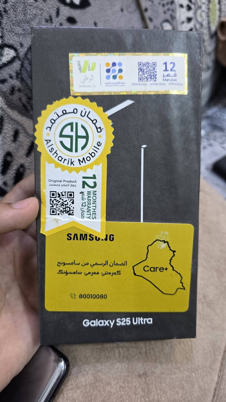 📱 Samsung Galaxy S25 Ultra
• شاشة Dynamic AMOLED 2X بحجم 6.9 إنش ودقة QHD+ مع 120Hz.
• معالج Snapdragon 8 Elite الرائد.
• ذاكرة عشوائية (RAM) تصل إلى 12GB.
• سعة تخزين 256
• كاميرا رئيسية 200MP مع زوم احترافي.
• بطارية 5000mAh مع شحن سريع.
• قلم S Pen مدمج.
• هيكل تيتانيوم ومقاومة للماء والغبار IP68.
• النجف حي ابو طالب


**إذا كنت صاحب هذا الإعلان وتريد حذفه لأي سبب، رجاءا أرسل رسالة إلى الدعم الفني**