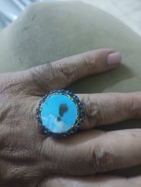 محبس فضه ثقيل شذرة يماني قديم مخطوط مع محبس فضة داير ذهب عيار 21 وزن ا...