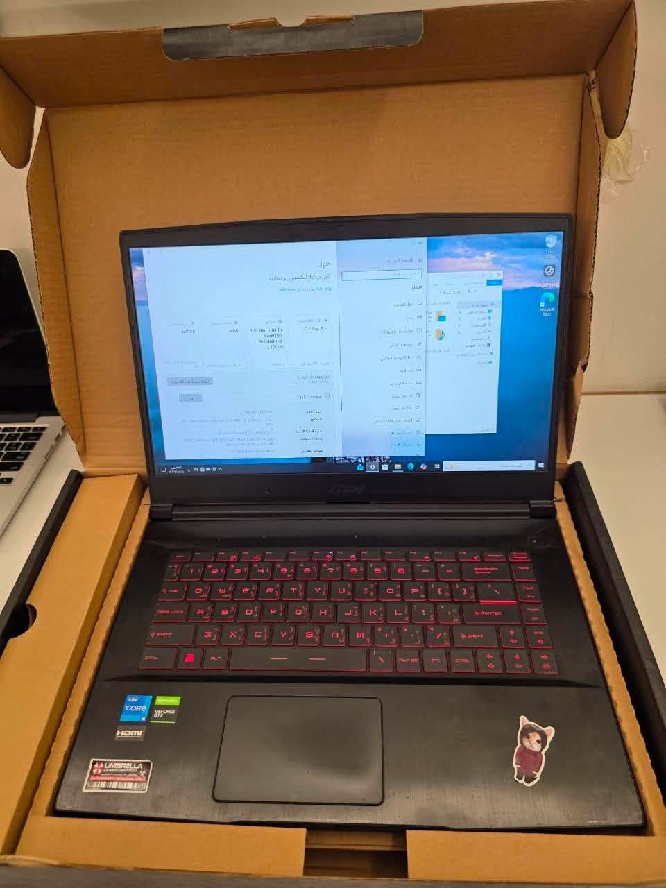 Msi
معالج i5 11400H
الرام 8G 
M.2 512g 
كارت شاشة gtx 1650 max q 
هاذا يكون بقوة 1660 
بطارية تدوم ٦ساعات 
حجم شاشة 16 inch 4k 144hz 
السعر 725 الف فقط 
ملحقات كاملة 
رقمي:*********** 
موجود توصيل لكل محافظات العراق
