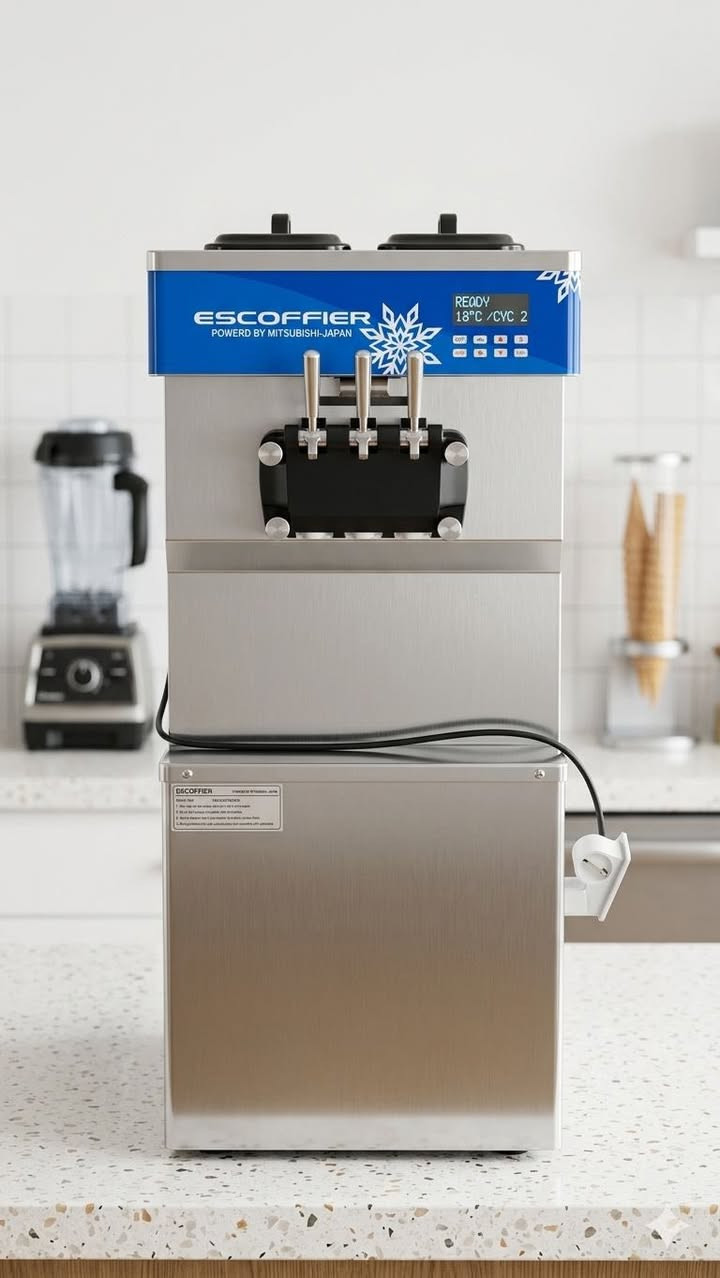 🍦 للبيع ماكينة آيس كريم سوفت تجارية 🍦
ماكينة ESCOFFIER الأصلية بحالة ممتازة ✨  
ثلاثة مخارج (نكهتين + مكس) مناسبة للمحلات والكافيهات والعصائر والمولات.

✅ تبريد قوي وسريع  
✅ ستانلس ستيل تجاري  
✅ تشغيل عملي وسهل  
✅ تعطي إنتاج ممتاز وطعم كريمي فاخر  
✅ مناسبة للمشاريع والاستثمار

الماكينة جاهزة للعمل مباشرة ✔️  
للاستفسار والسعر مراسله واتساب او الاتصال 📩

0771 806 8322

#ايسكريم #سوفت_سيرف #ماكينة_ايسكريم #مشاريع #كافيه #معدات_مطاعم
