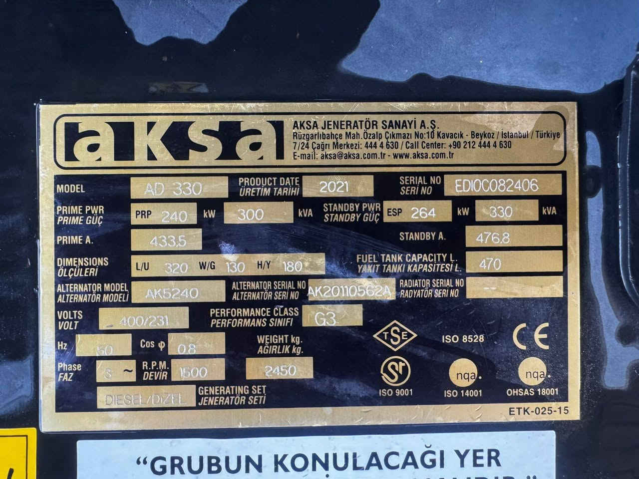 سلام عليكم مولد دايو اقصى بلاديه جديده اخت الزيرو
6,سلندر
330KV
مكاني البياع 
السعر 190 ورقه او بيه مجال 
‏‪0770 015 6198‬‏
