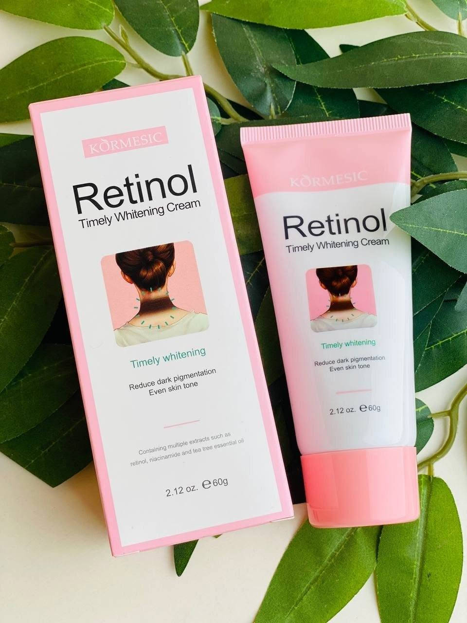 ✨  KÖRMESIC Retinol Timely Whitening Cream ✨🇰🇷💯 
(الترند كريم الريتينول للتفتيح الفوري) 
كريم للعناية بالبشرة مصمم خصيصاً لـ تقليل التصبغات الداكنة وتوحيد لون الجلد، وتحديداً في المناطق المعرضة للاسمرار مثل الرقبة، الإبطين، والمناطق الحساسة. 

✅ الفوائد الأساسية:-
✔️ يعمل على تقليل مظهر التصبغات الداكنة وتوحيد لون البشرة في المناطق المعرضة للاسمرار مثل الرقبة والإبطين.
✔️ يحتوي على الريتينول للمساعدة في تجديد خلايا البشرة وتحسين ملمسها.
✔️ مدعم بالنياسيناميد للمساهمة في توحيد لون البشرة وتقليل مظهر البقع الداكنة. 
✔️ يحتوي على زيت شجرة الشاي للمساعدة في تهدئة البشرة.

طريقة الاستخدام: يُوضع على بشرة نظيفة وجافة مع التدليك بلطف حتى الامتصاص. يُفضل استخدامه مساءً، مع استخدام واقي الشمس نهاراً عند التعرض للضوء.
النتائج قد تختلف من شخص لآخر حسب نوع البشرة وطبيعة التصبغات.
#الاصلي المنشأ كوريا 🇰🇷💯 

🚘 يوجد خدمة توصيل لجميع محافظات العراق


**إذا كنت صاحب هذا الإعلان وتريد حذفه لأي سبب، رجاءا أرسل رسالة إلى الدعم الفني**
