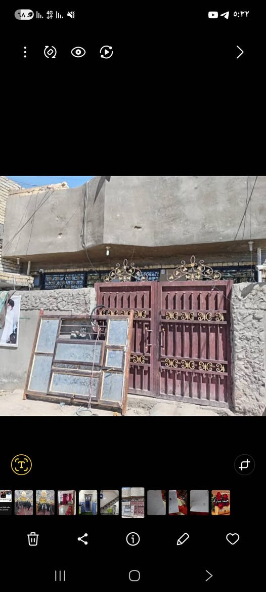 سلام عليكم دار لبيع طابو زراعي سند٢٥ مساحه ١١٥ متر بناءطابوك سطح مسلح الرضيه كاشي موقع حي الشرطه مقابيل دائره كهرباء***********
