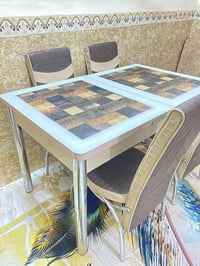 كربلاء الامن داخلي • ميز طعام كزاز • ٤ كراسي