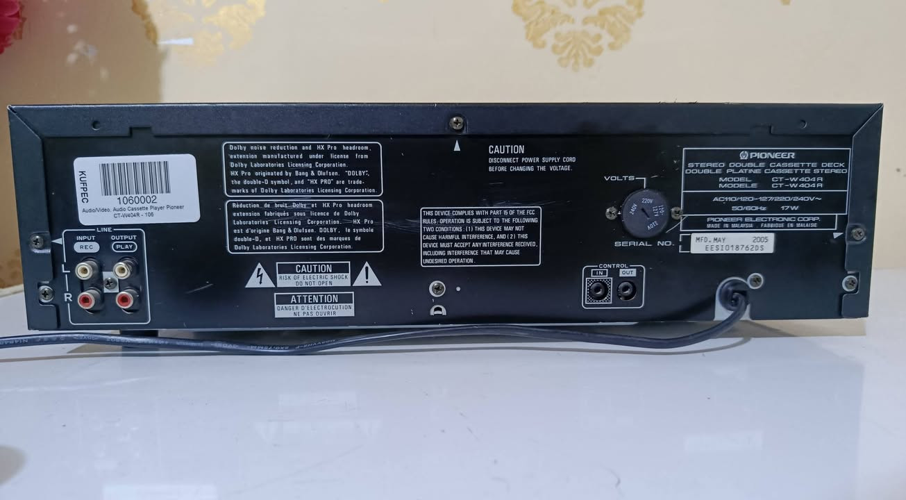 السلام عليكم
دك مسجل دبل كاسيت Pioneer نضيف جدا
(موديل CT-W404R)
كله شغال حجم لارج  
كهرباء 220 بلادي 
سعر 75


**إذا كنت صاحب هذا الإعلان وتريد حذفه لأي سبب، رجاءا أرسل رسالة إلى الدعم الفني**