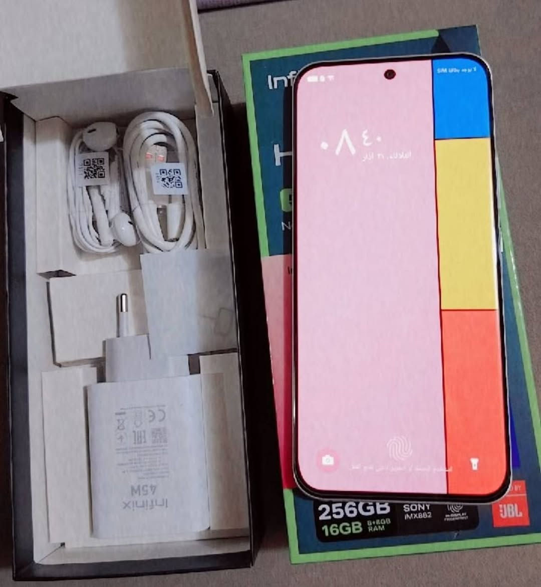 جهاز انفنكس هوت ٦٠ بلاس ذاكره ٢٥٦ شاحن ٤٥ يدعم ٦٠ فريم بوبجي مستخدم يومين سعره ٢٥٠ (***********)

